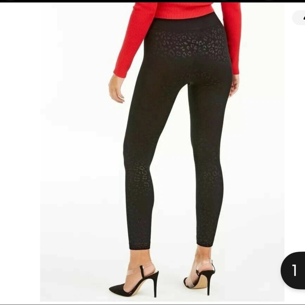 INC International Concepts Black Leopard Print High-Waisted Leggings - Picture 2 of 8